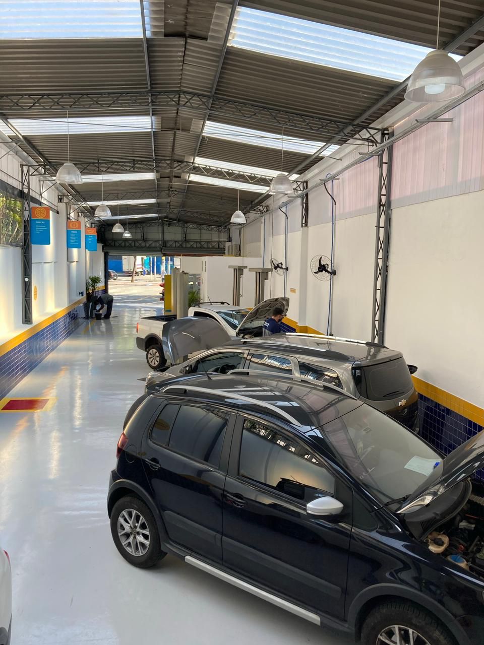 Higienização de painel e ar-condicionado na oficina